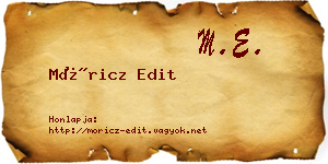 Móricz Edit névjegykártya